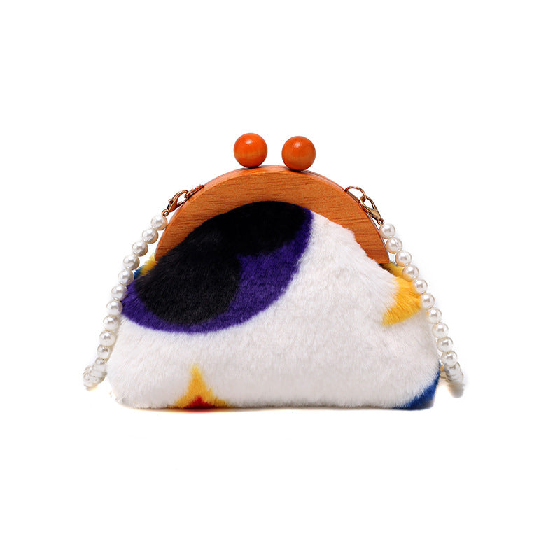 New Pearl Chain Clash-colored Single Shoulder Bag For Women