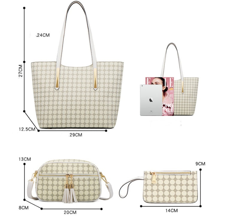 Fashion Polka Dot Four-piece Mother-in-law Bag With Tassel shoulder bag