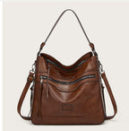 One Shoulder Vintage Tote Bag In Soft Leather