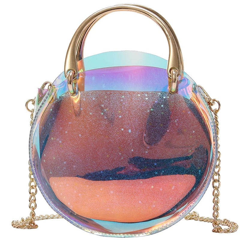 New Fashion Laser Pvc Chain Jelly Portable Shoulder Bag