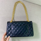 New Top Layer Cowhide Bursting Cracked Rhombus Women's shoulder Bag