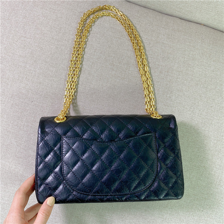 New Top Layer Cowhide Bursting Cracked Rhombus Women's shoulder Bag