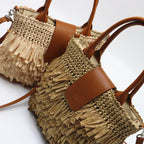 Women's Woven One Shoulder Messenger HandBag