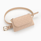 Plaid Leisure Decorative Chain Waist Bag