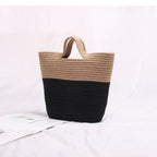 European And American Fashion Color Matching Straw Bag