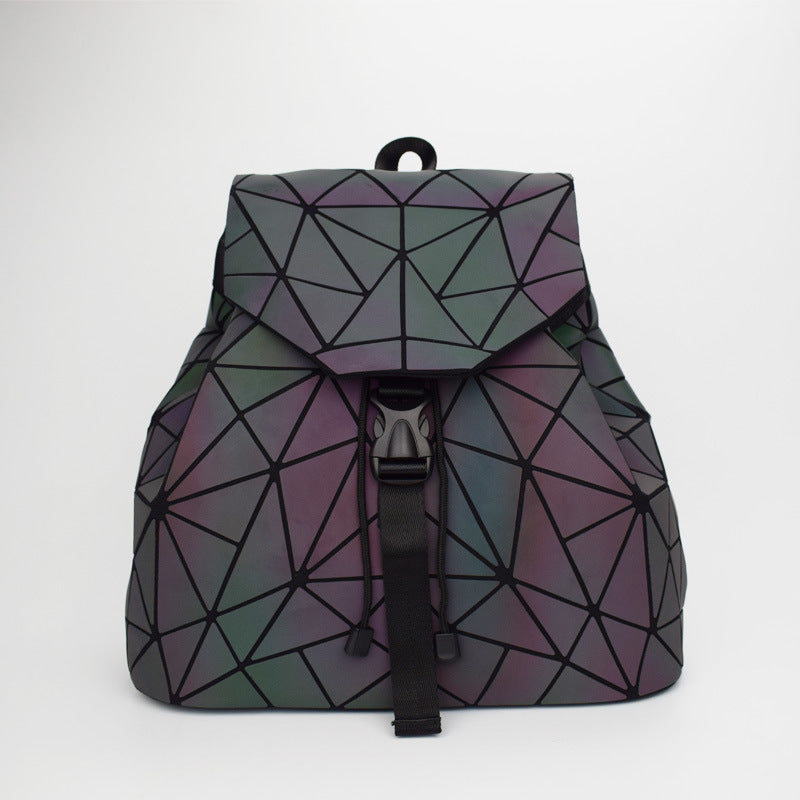 Geometric Luminous Backpack Student Stitching Fashion