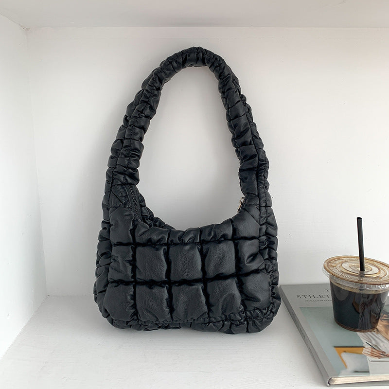 High-grade Small Design One-shoulder Cotton-padded Jacket Bag