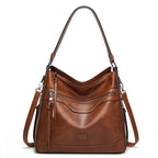 One Shoulder Vintage Tote Bag In Soft Leather