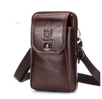 Leather Shoulder Messenger Bag Wear Belt Mobile Phone