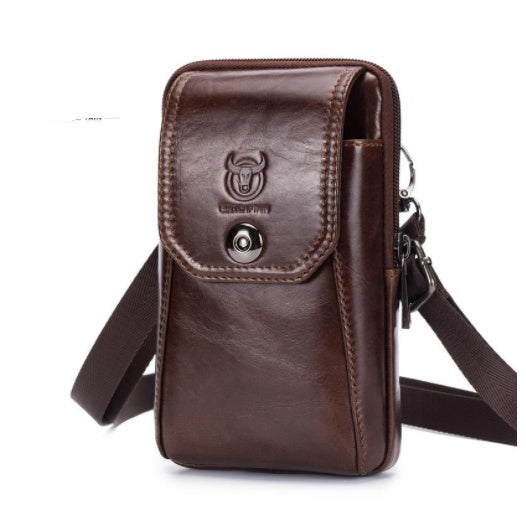 Leather Shoulder Messenger Bag Wear Belt Mobile Phone