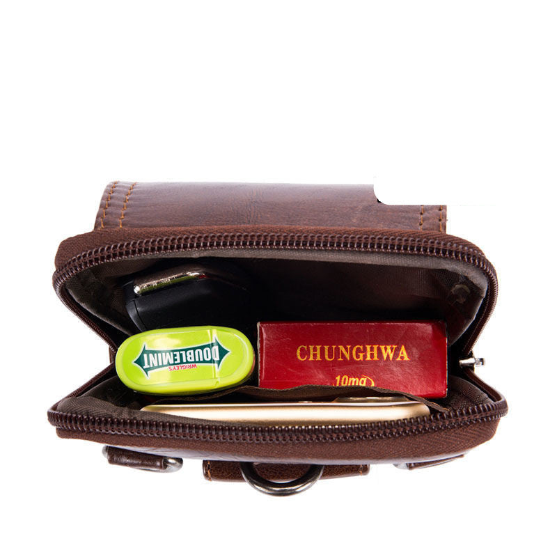 Leather Shoulder Messenger Bag Wear Belt Mobile Phone