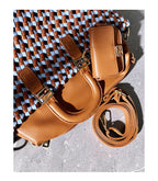 Hand-woven Tote Bag Women's Cowhide Clash-coloured Hand