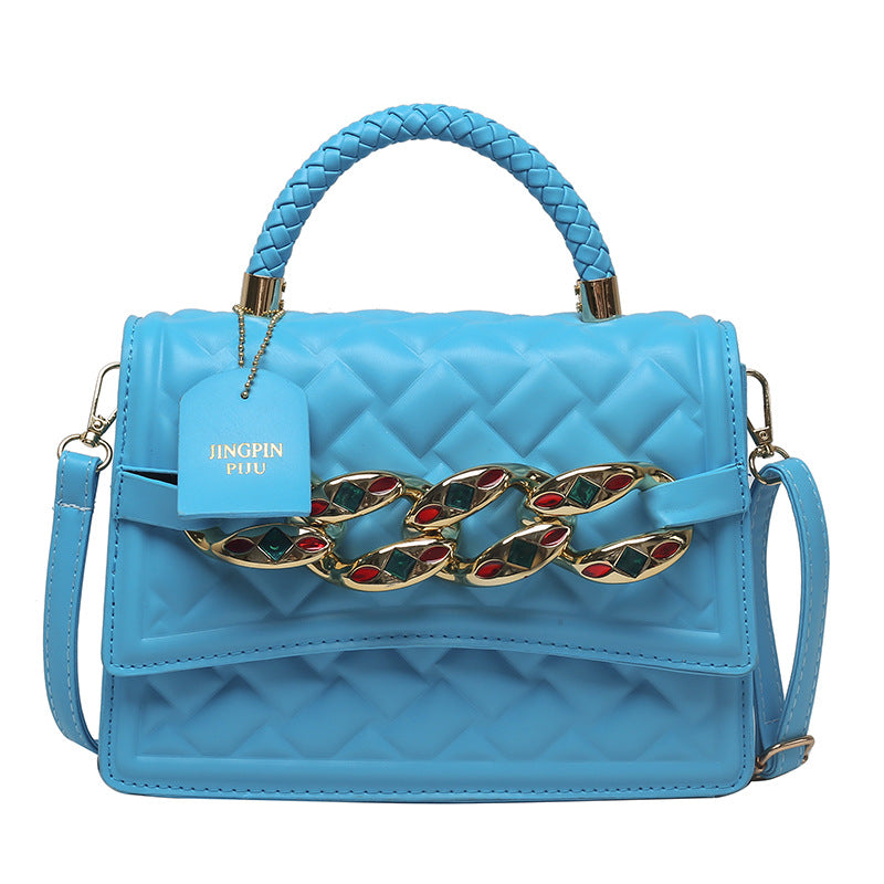 Vintage Diamond Color Diamond Chain Shoulder Bag