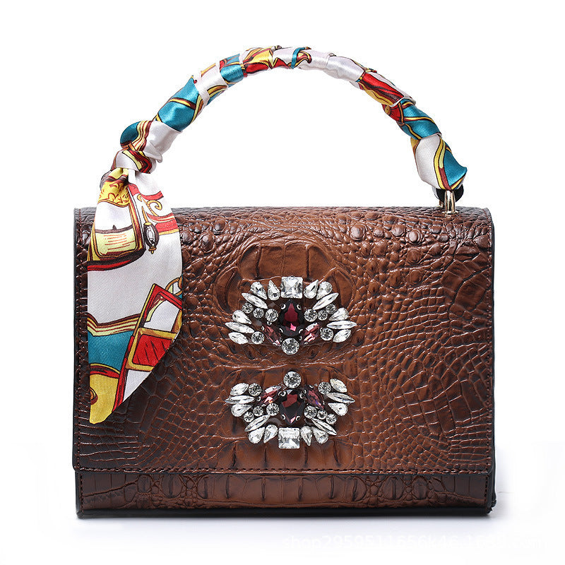 Women's Autumn And Winter Fashion One-shoulder Diagonal Diamond hand Bag
