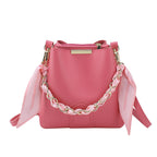 Leather crossbody Tote Bag with Chain Sling Handle