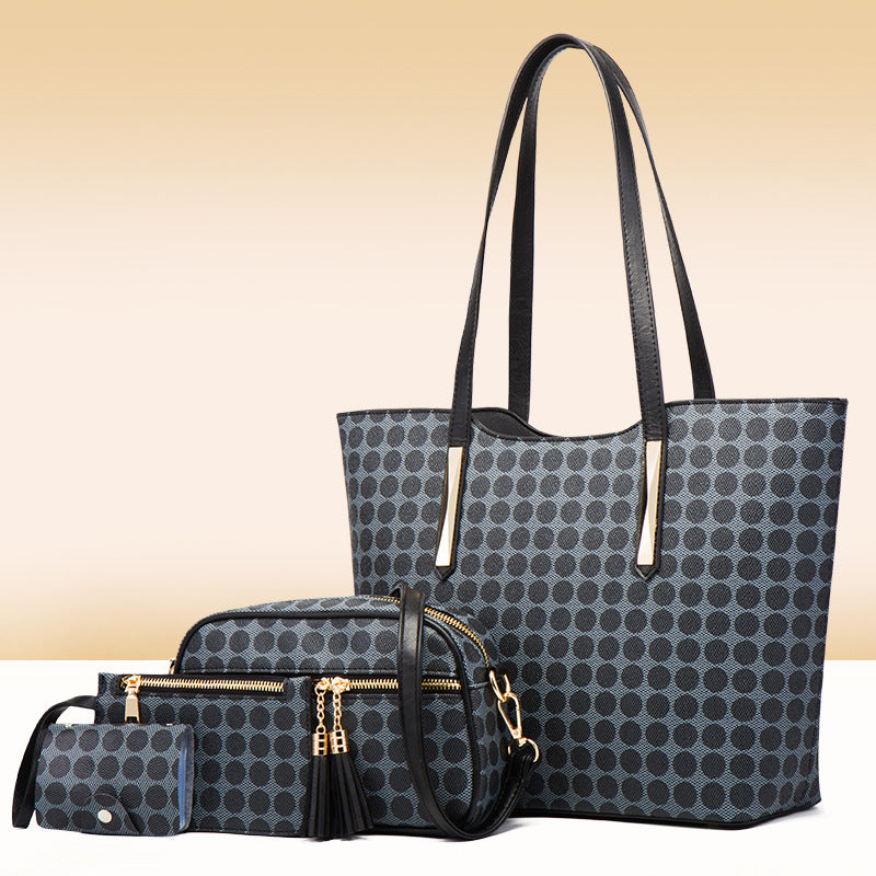 Fashion Polka Dot Four-piece Mother-in-law Bag With Tassel shoulder bag