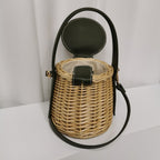 Beach Simple Rattan Shoulder Messenger bucket Bag