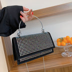 Chain Crossbody Bag Women Handbag Glitter Crystals Plain Daily Silver Black Shoulder Bag