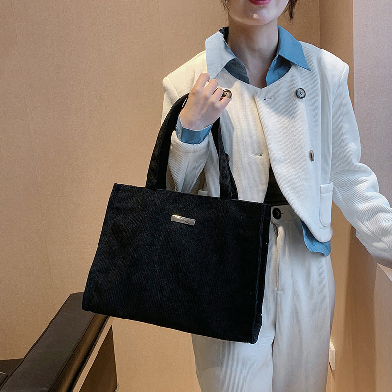 Simple And Fashionable Corduroy shoulder bag