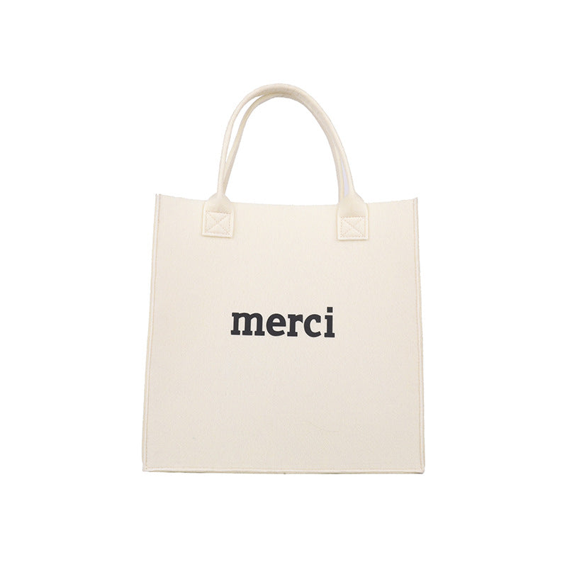 Felt One Shoulder Women's Retro Fashion Simple shopping bag