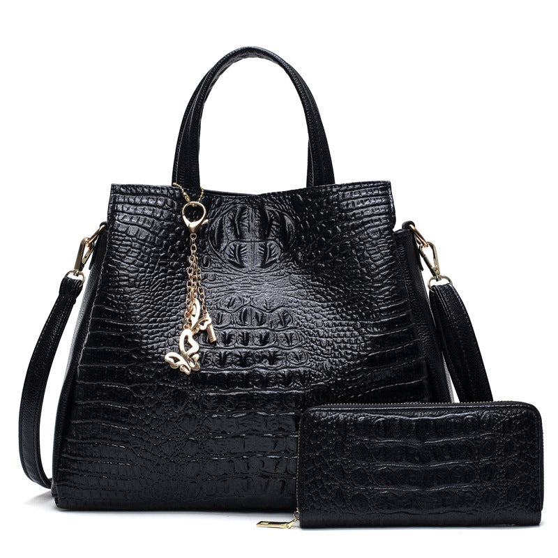 Classic Pattern Women's One-shoulder Diagonal Bag Simple Large-capacity Handbag