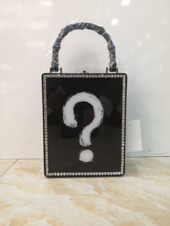 Fashion Printed Pattern Handbag Acrylic Female Bag
