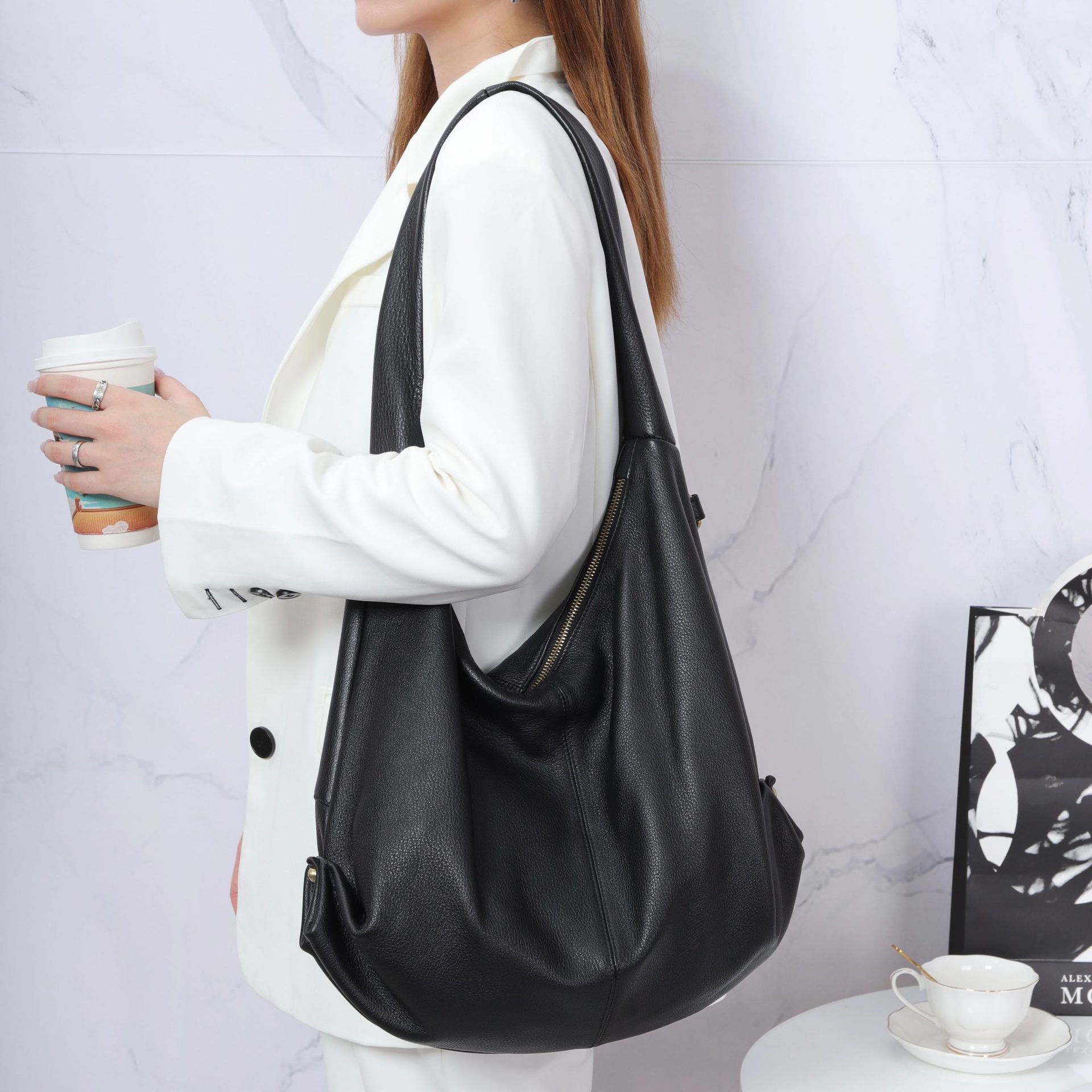 new Style Simple First Layer Cowhide Casual Bag