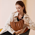 New Leather Women's Niche Design Pleated Messenger Bag
