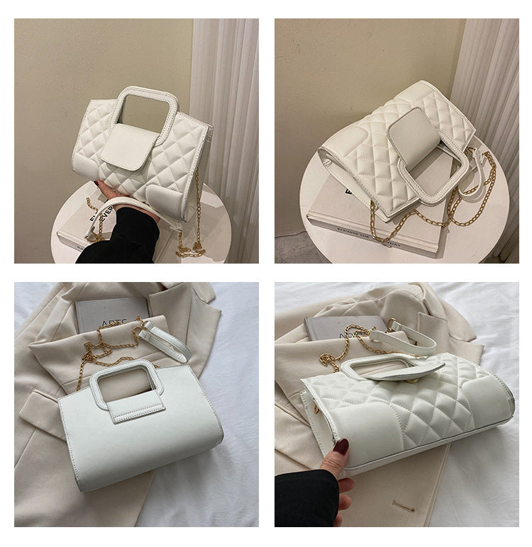 Lattice Chain Shoulder Slung Portable Small Square Bag