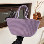 Cotton Woven One hand Portable Large Capacity Bucket Women's Bag