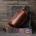 Genuine Leather Chest Bag Cross-body Casual Top Layer Cow Leather Retro