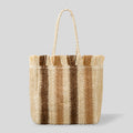 Handmade Straw Casual Commuter Tote Striped Fringe shopping Bag