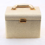 Cosmetic Storage Box Dustproof PU Leather Large Capacity Creative