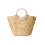 Women's Large Capacity Tote Bag Western Style One Shoulder Straw Woven