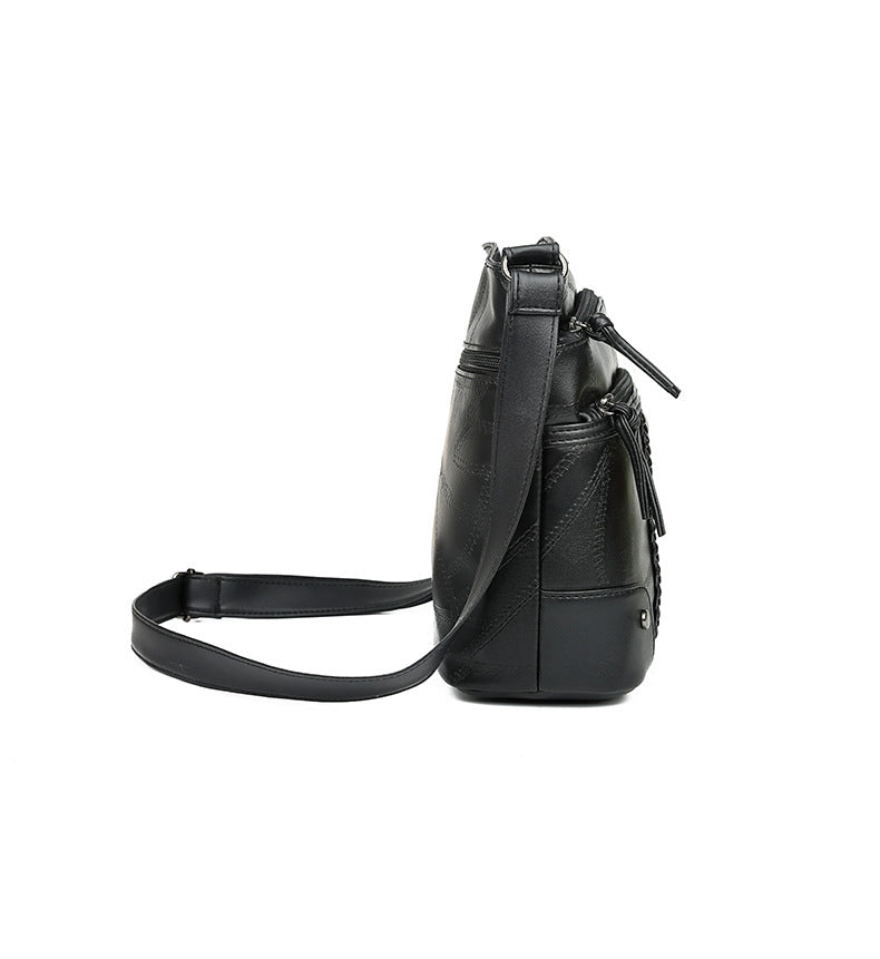 Soft Leather Textured Women's Pouches New Fashion Messenger Bag Mom crossbody Bag Middle-aged And Elderly Trendy Women's Bags