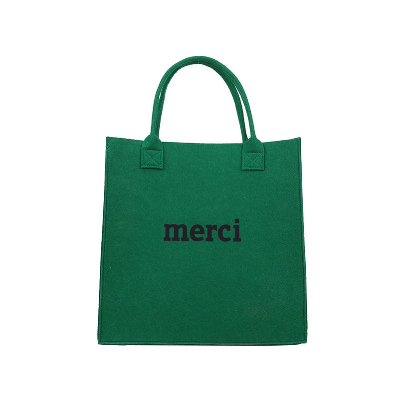 Felt One Shoulder Women's Retro Fashion Simple shopping bag