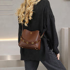 New Women's Fashion Top Layer Leather Hand-held Messenger crossbodyBag