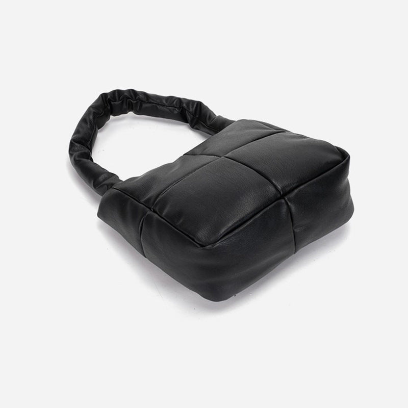 Small Cute Down shoulder bag Soft Leather Rhomboid