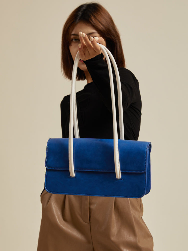 High Sense Of Klein Blue Contrast Color shoulder bag Women
