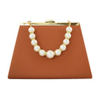 European And American Pearl Chain handBag Sheepskin Pattern