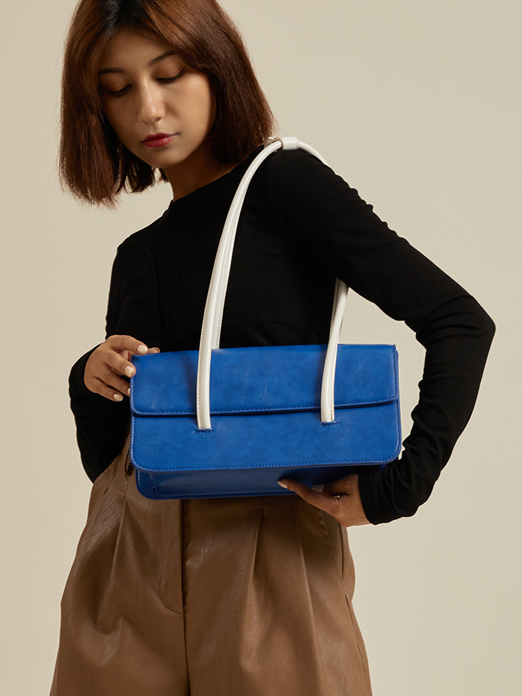 High Sense Of Klein Blue Contrast Color shoulder bag Women