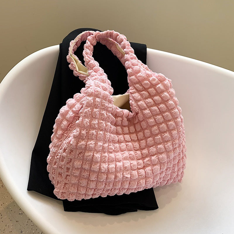 Cloud Bubble Large Capacity Pleated Girl Shoulder Bag