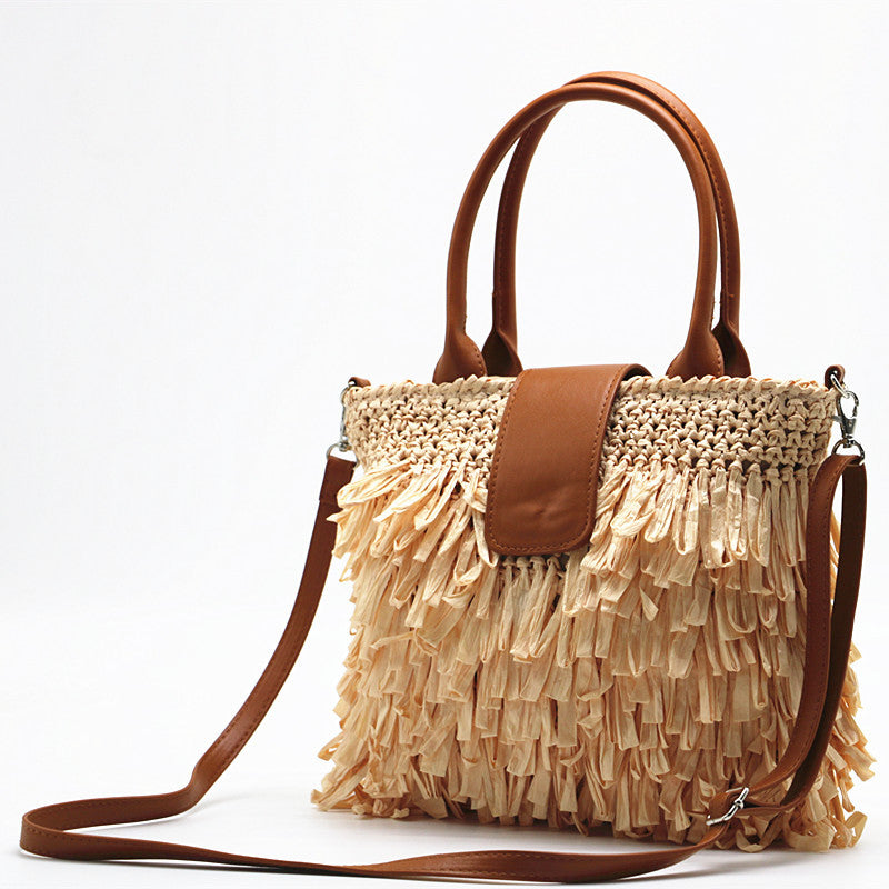 Women's Woven One Shoulder Messenger HandBag