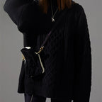 Vintage Hand-woven Floral Knitted Shoulder Bag Winter