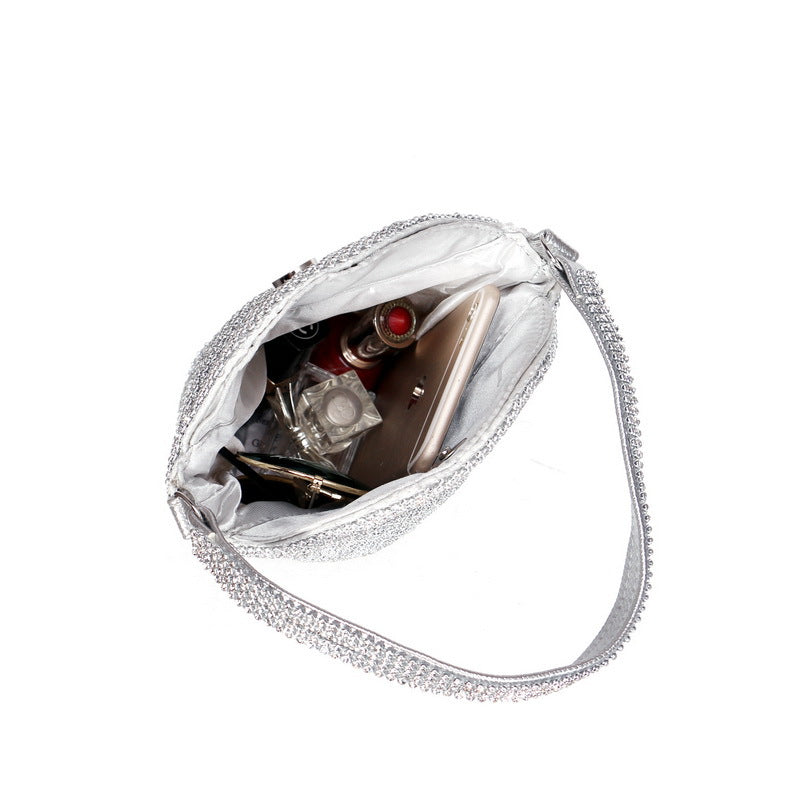 Cross-border New European And American Diamond Encrusted Dinner Bag