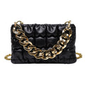 European And American Lattice Thick Chain Portable Small Square Bag