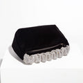 Velvet handBag With Diamond Handle