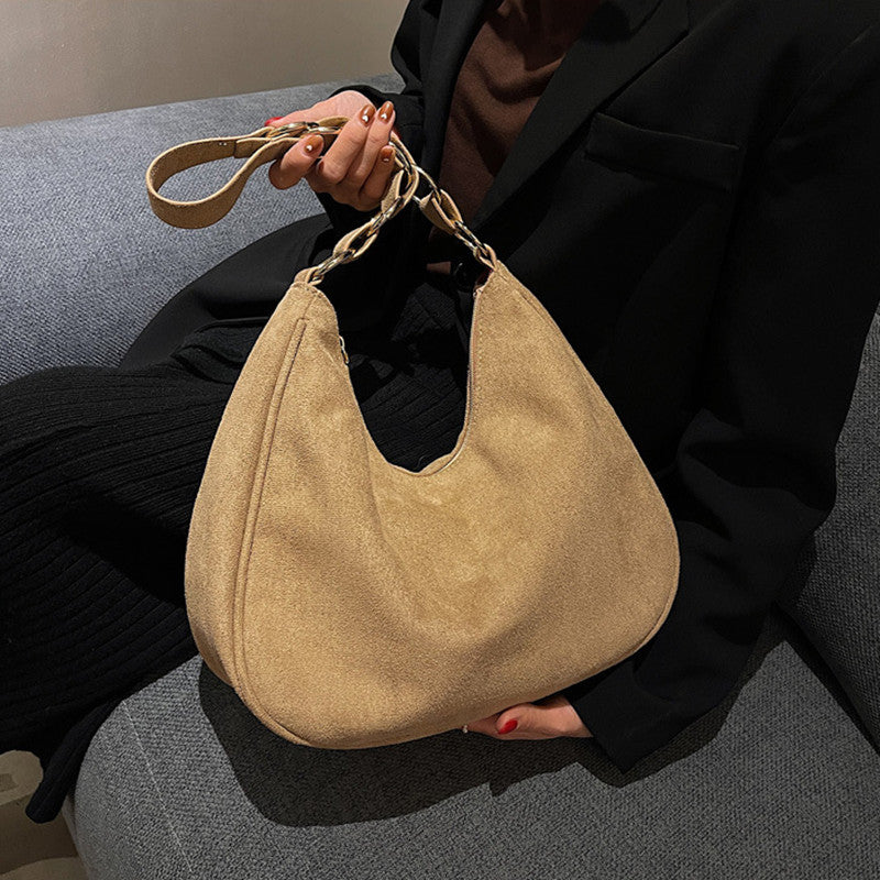 Autumn And Winter New Simple Fashion Large Capacity Suede Ladies
