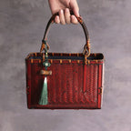 Bamboo Weaving Literary Youth Ceremony Storage Handbag