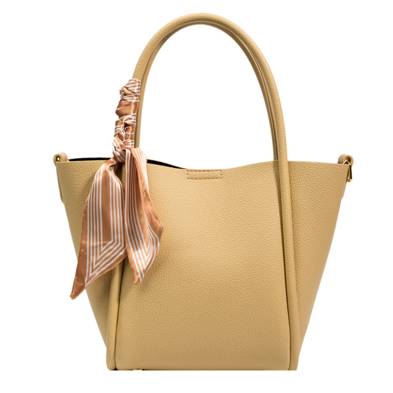 Korean Version Scarf Diagonal Handbag Litchi Grain